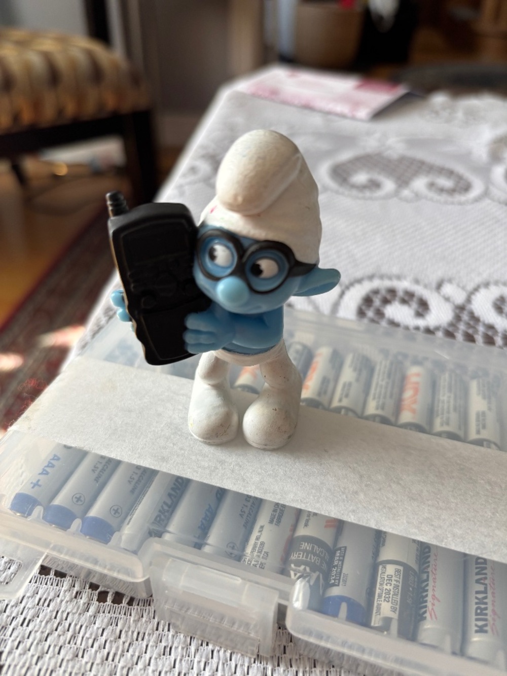 Vintage 2011 McDonald's Happy Meal Toy – Brainy Smurf with Cell Phone / Walkie T